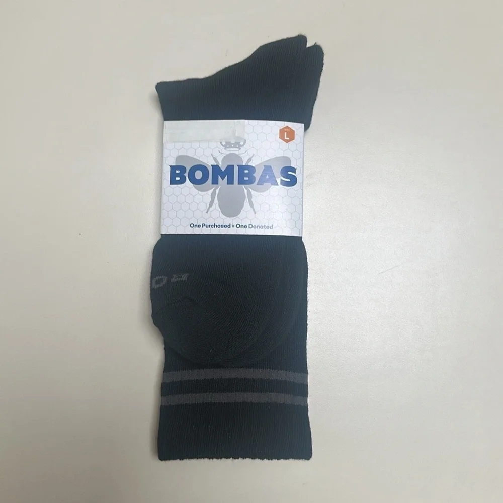 ❤️ 🆕 BOMBAS BLACK HIGH SOCKS SIZE LARGE